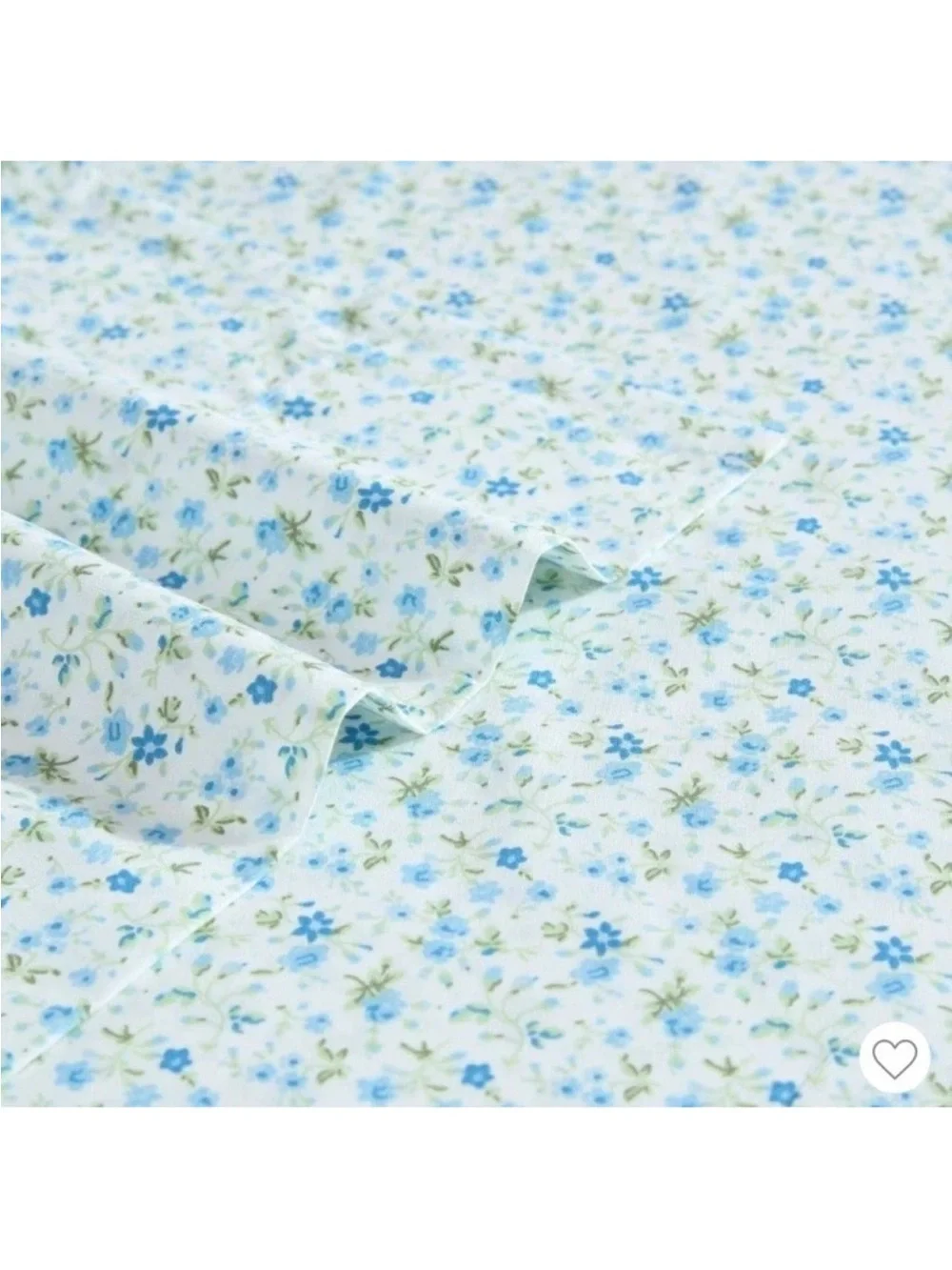 Laura Ashley Evie Full Blue Floral 100% Percale Cotton Sheet Set NWT